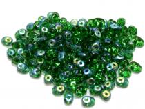 180 €/kg Duobeads, Twinbeads. green lustered, 10 Gramm 